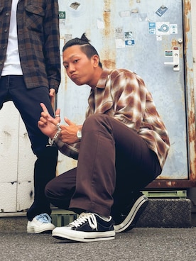 「アイテム（ブレスレット）」を使った、おまめくんさん（メンズ・171cm）の秋コーディネート