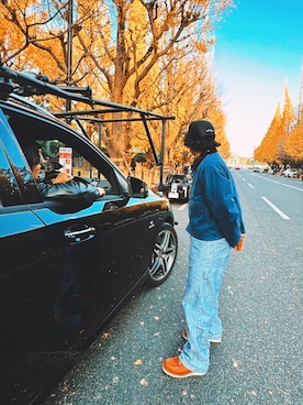 「アイテム（オールインワン・サロペット）」を使った、おまめくんさん（メンズ・171cm）の秋コーディネート