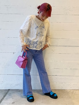 「fredy repit（フレディレピ）のアイテム」を使った、有坂采夏さん（レディース・160cm）の春コーディネート