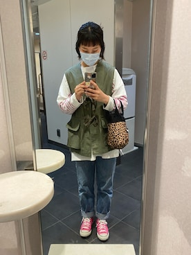 「in the groove（インザグルーヴ）のアイテム」を使った、もえさん（レディース・164cm）の春コーディネート