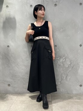 「ロング」｜「アイテム（タンクトップ）」を使った、minamiさん（レディース・155cm）の秋コーディネート