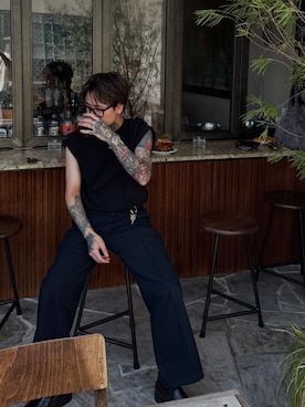 「gentle monster（ジェントルモンスター）のアイテム」を使った、naoさん（メンズ・170cm）の春コーディネート