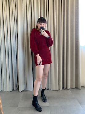 「hot」｜Yuさん（レディース・160cm）の冬コーディネート