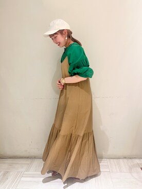 「Samansa Mos2 blue（サマンサモスモスブルー）のアイテム（キャップ）」を使った、🍣ﾅ ﾅ ｺ🍣さん（レディース・157cm）の春コーディネート