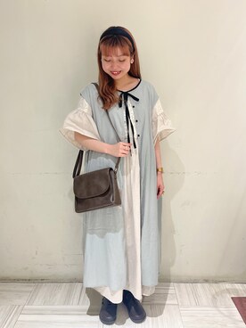 「Samansa Mos2（サマンサ モスモス）のモチーフレースワンピース（ワンピース）」を使った、🍣ﾅ ﾅ ｺ🍣さん（レディース・157cm）の春コーディネート