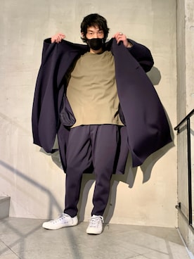 「ISAMU KATAYAMA BACKLASH（イサムカタヤマバックラッシュ）のアイテム（シューズ）」を使った、yamamotoさん（メンズ・170cm）の冬コーディネート