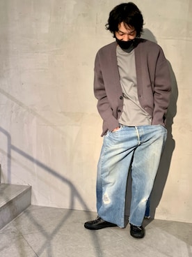 「ISAMU KATAYAMA BACKLASH（イサムカタヤマバックラッシュ）のアイテム（シューズ）」を使った、yamamotoさん（メンズ・170cm）の冬コーディネート