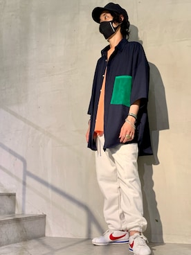 「B'2nd（ビーセカンド）のアイテム（トップス）」を使った、yamamotoさん（メンズ・170cm）の夏コーディネート