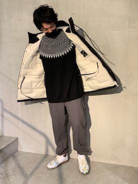 「LUSOR（ルーソル）のアイテム（パンツ）」を使った、yamamotoさん（メンズ・170cm）の冬コーディネート