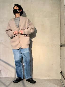 「ISAMU KATAYAMA BACKLASH（イサムカタヤマバックラッシュ）のアイテム（スニーカー）」を使った、yamamotoさん（メンズ・170cm）の冬コーディネート
