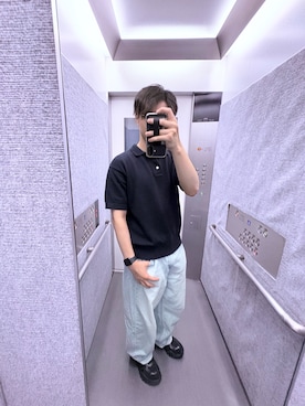 「アイテム（ポロシャツ）」を使った、トトロさん（メンズ・175cm）の秋コーディネート