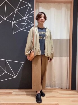 「サマンサモスモス」｜「アイテム（ブルゾン）」を使った、ミホ🐈🐾さん（レディース・156cm）の秋コーディネート