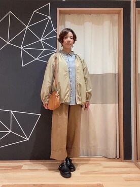 「サマンサモスモス」｜「アイテム（ブルゾン）」を使った、ミホ🐈🐾さん（レディース・156cm）の秋コーディネート