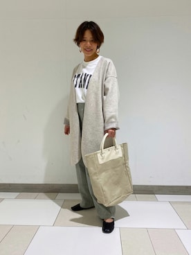 「Samansa Mos2 blue（サマンサモスモスブルー）のアイテム（ノーカラーコート）」を使った、ミホ🐈🐾さん（レディース・156cm）の秋コーディネート