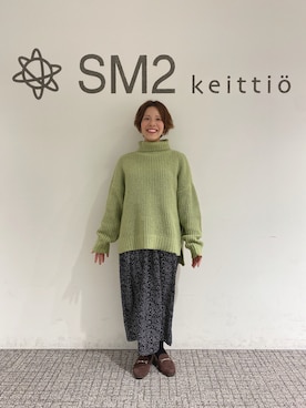 「Samansa Mos2 blue（サマンサモスモスブルー）のアイテム（モカシン/デッキシューズ）」を使った、ミホ🐈🐾さん（レディース・156cm）の冬コーディネート