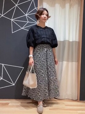 「Samansa Mos2 blue（サマンサモスモスブルー）のアイテム（スリッポン）」を使った、ミホ🐈🐾さん（レディース・156cm）の夏コーディネート