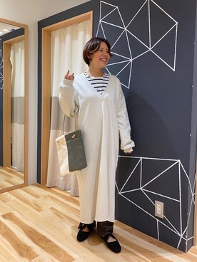 「裏起毛ワンピース」｜ミホ🐈🐾さん（レディース・156cm）の秋コーディネート