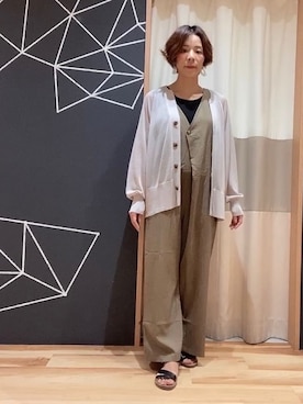 「Samansa Mos2 blue（サマンサモスモスブルー）のアイテム（サロペット/オーバーオール）」を使った、ミホ🐈🐾さん（レディース・156cm）の夏コーディネート