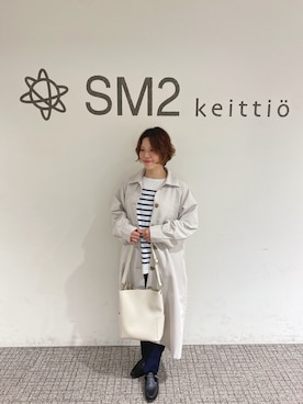 「Samansa Mos2 blue（サマンサモスモスブルー）のアイテム（ステンカラーコート）」を使った、ミホ🐈🐾さん（レディース・156cm）の冬コーディネート