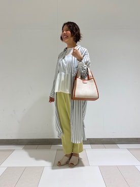 「Samansa Mos2 blue（サマンサモスモスブルー）のアイテム（シャツワンピース）」を使った、ミホ🐈🐾さん（レディース・156cm）の春コーディネート