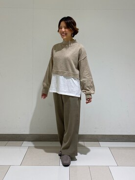 「Samansa Mos2 blue（サマンサモスモスブルー）のアイテム（モカシン/デッキシューズ）」を使った、ミホ🐈🐾さん（レディース・156cm）の冬コーディネート