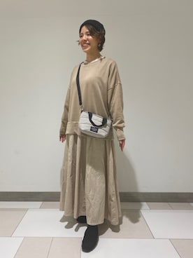 「Samansa Mos2 blue（サマンサモスモスブルー）のアイテム（ニットキャップ/ビーニー）」を使った、ミホ🐈🐾さん（レディース・156cm）の秋コーディネート