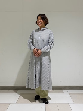 「サマンサモスモス」｜「アイテム（シャツワンピース）」を使った、ミホ🐈🐾さん（レディース・156cm）の冬コーディネート