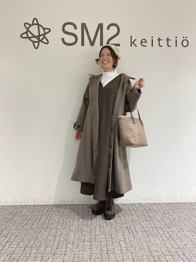 「Samansa Mos2 blue（サマンサモスモスブルー）のアイテム（ジャンパースカート）」を使った、ミホ🐈🐾さん（レディース・156cm）の秋コーディネート
