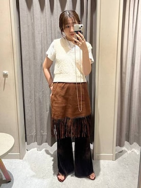 「アイテム（PC・スマホグッズ/家電、イエロー系）」を使った、maumauさん（レディース・160cm）の夏コーディネート