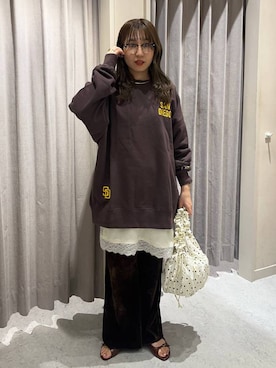 「LOWRYS FARM（ローリーズファーム）のランジェリーキャミＣＨ　 572465（キャミソール）」を使った、maumauさん（レディース・160cm）の秋コーディネート