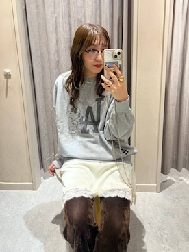 「アイテム（スウェット、シルバー系）」を使った、maumauさん（レディース・160cm）の秋コーディネート