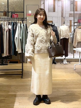 「A part by（アパートバイ）の≪追加2≫SUS/ビーズネックレス（ネックレス）」を使った、maumauさん（レディース・160cm・20代）の冬コーディネート