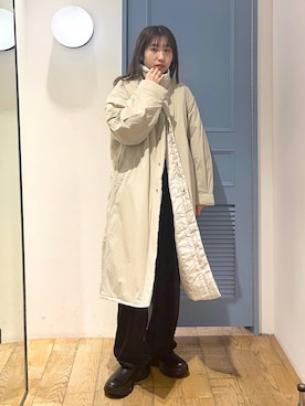 「アイテム（ミリタリージャケット、ホワイト系）」を使った、maumauさん（レディース・160cm）の冬コーディネート