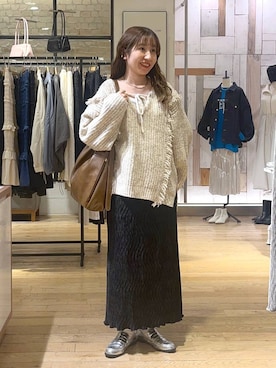 「A part by（アパートバイ）の≪追加2≫SUS/ビーズネックレス（ネックレス）」を使った、maumauさん（レディース・160cm・20代）の秋コーディネート