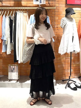「A part by（アパートバイ）の≪追加2≫SUS/ビーズネックレス（ネックレス）」を使った、maumauさん（レディース・160cm）の夏コーディネート