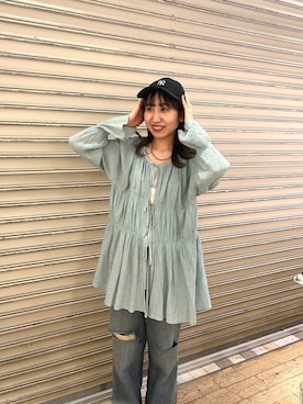 「アイテム（キャップ）」を使った、maumauさん（レディース・160cm・20代）の春コーディネート
