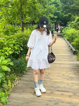 「アイテム（キャップ）」を使った、maumauさん（レディース・160cm・20代）の春コーディネート