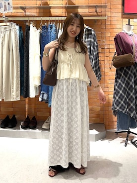 「アイテム（ボストンバッグ）」を使った、maumauさん（レディース・160cm・20代）の夏コーディネート
