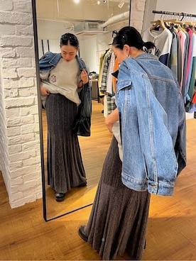 「Ungrid（アングリッド）のアイテム（ブルゾン）」を使った、藤野有美さん（レディース・155cm）の秋コーディネート