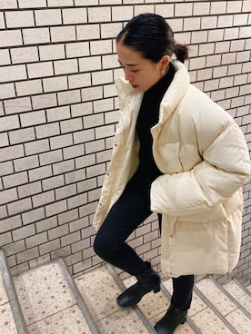 「Ungrid（アングリッド）のアイテム（ブルゾン）」を使った、藤野有美さん（レディース・155cm）の冬コーディネート