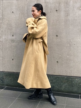 「Ungrid（アングリッド）のウォッシャブルタートルニット（ニット/セーター）」を使った、藤野有美さん（レディース・155cm）の冬コーディネート