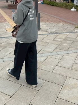 「アイテム（スウェットパンツ）」を使った、makiさん（レディース・163cm）の秋コーディネート
