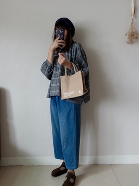 「棉麻」｜Justinekikiさん（レディース・162cm）の秋コーディネート