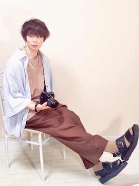 「RAGEBLUE（レイジブルー）のアイテム（サンダル）」を使った、HEROさん（メンズ・170cm）の夏コーディネート