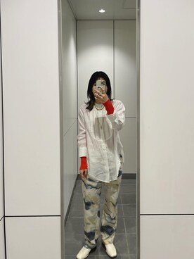 「ENOF（イナフ）のアイテム（パンツ）」を使った、noaさん（レディース・165cm）の春コーディネート