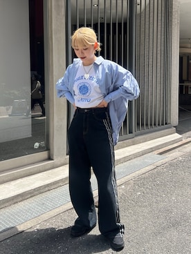 「Six M（シックスエム）のアイテム」を使った、やまがみあかねさん（レディース・164cm）の春コーディネート