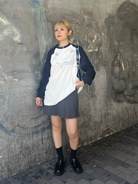 「メンズライクコーデ」｜「アイテム（スカート）」を使った、やまがみあかねさん（レディース・164cm）の春コーディネート