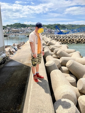 「FULLCOUNT（フルカウント）のアイテム（ジャケット/アウター）」を使った、モンキーさん（メンズ・164cm）の夏コーディネート