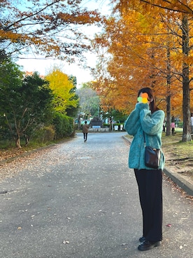 「アイテム（財布）」を使った、りなたんさん（レディース・166cm）の秋コーディネート