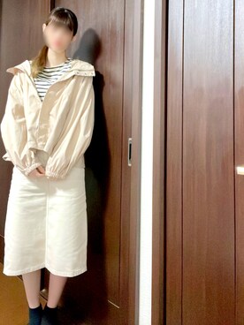 「アイテム（マウンテンパーカー）」を使った、りなたんさん（レディース・165cm）の春コーディネート
